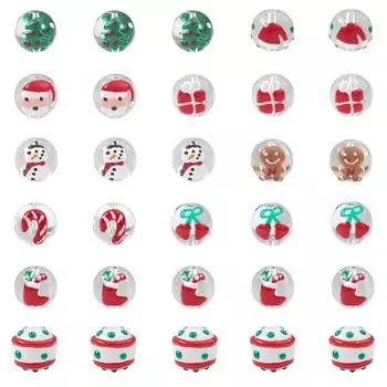 2 шт. Рождественская коллекция ручная роспись забавные цветные стеклянные бусины для DIY ожерелье браслет изготовление ювелирных изделий аксессуары для рукоделия