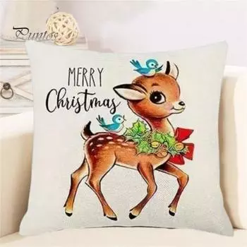 2 шт. Рождественская наволочка с рисунком снеговика, цветной принт, квадратная форма, спальня, гостиная, диван, украшение, наволочка, чехол для подушки D
