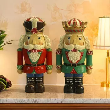 2 шт. Рождественская статуэтка Щелкунчика из смолы, украшение для дома, сувенир, стол