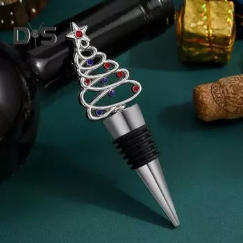 2 шт. Рождественские елочные винные пробки, многоразовые герметики для бутылок, праздничные винные пробки, декор для напитков, сувениры для рождественской вечеринки, художественные украшения серебряный