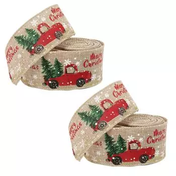 2 шт. рождественские ленты с рисунком в виде ретро-грузовика 5 метров декоративные аксессуары конопля