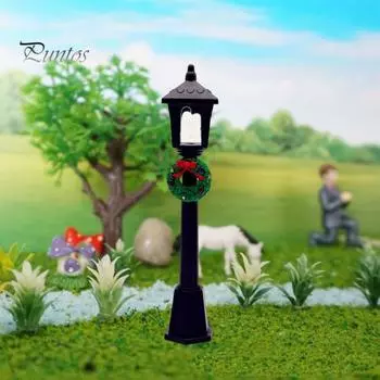 2 шт., рождественские модели уличных фонарей для кукольного домика, микро-ландшафт, аксессуары для сказочного сада, мини-модель уличного фонаря, набор украшений для куклы в масштабе 1/6 1/12 S
