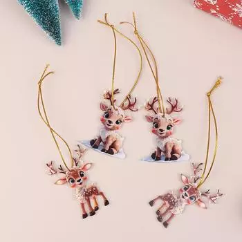 2 шт. Рождественские мультяшные машинки подвески Веселые рождественские украшения елочные украшения