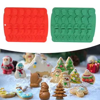 2 шт. Рождественские силиконовые формы для помадки, термостойкие, пищевые, для глазури, тип B