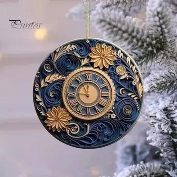 2 шт. Рождественские украшения акриловые плоские рождественские елочные часы-снеговик подвеска для украшения рождественской елки домашняя вечеринка Angel