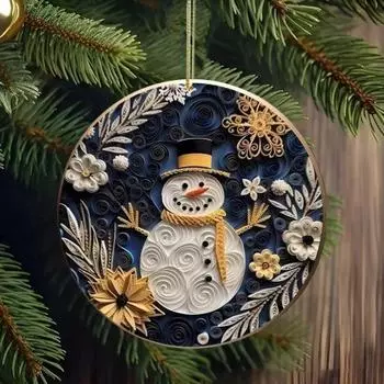 2 шт. Рождественские украшения акриловые плоские рождественские елки снеговик часы подвеска для внутреннего и наружного использования Snowman
