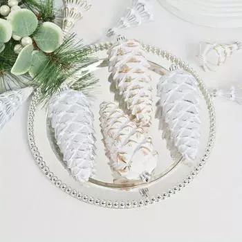 2 шт. Рождественские украшения, пластиковая имитация сосновой шишки, подвеска в виде большого листа сосны, выдувное формованное украшение в виде сосновой шишки 2pcs золотистый