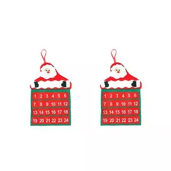 2 шт. Рождественский адвент-календарь, карманы Санта-Клауса, подвесные украшения, рождественские подарки