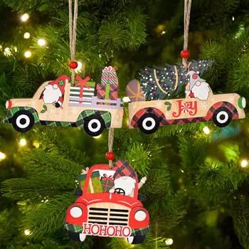 2 шт., рождественский автомобиль, подарок, многоразовый гном, подвесное украшение, красочная коробка, праздничный декор, Рождество, Рождество C