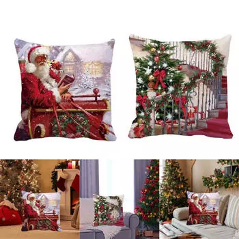 2 шт. Рождественский чехол для подушки 18x18 для украшения кровати в праздник