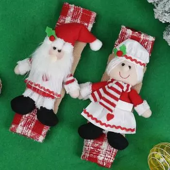 2 шт. рождественский чехол на ручку холодильника ткань микроволновая печь кухонный холодильник дверная ручка протектор рождественские украшения для дома