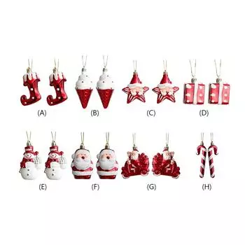 2 шт. Рождественский кулон в виде трости для мороженого, декор для дома на Новый год для домашнего офиса A