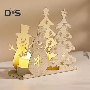 2 шт. Рождественский подсвечник с ажурным узором, металлический подсвечник с чашами для свечей, подсвечник на рождественскую тематику, центральный элемент стола для праздника B