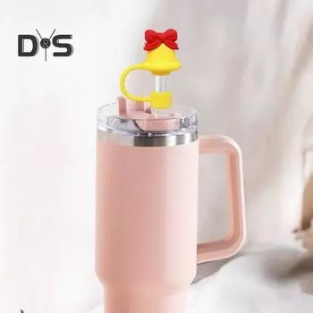 2 шт. Рождественский силиконовый колпачок для соломинки 10 мм, многоразовый пыленепроницаемый соломенный топпер для украшения чашки, вечеринки, Санта-Клауса, снеговика, лося, рождественской елки, колокольчиков, соломенных наконечников F