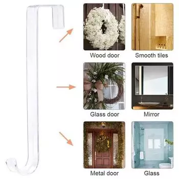 2 шт., Рождественский венок, прозрачные крючки для шарфов, гладкая поверхность, стильные шапки, пальто, крючок для хранения, хозяйственные принадлежности