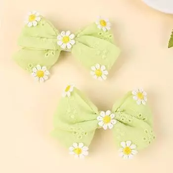 2 шт. Розовая заколка для волос с цветком, милая ручная работа, 100% хлопок, лента, цветочный бант, шпилька для волос для девочки, детей, детские аксессуары, детский головной убор