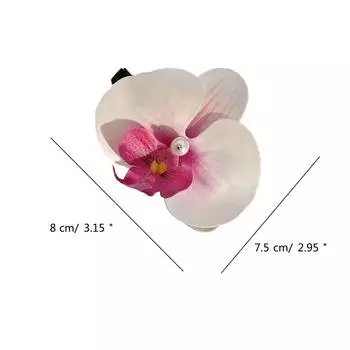 2 шт., розовая заколка с цветочным принтом, заколки для волос с цветком орхидеи, стильные заколки для волос для женщин и девочек, элегантные богемные свадебные украшения для волос