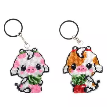 2 шт. розовый желтый теленок бисер вышивка крестом брелок DIY бисер рукоделие брелок