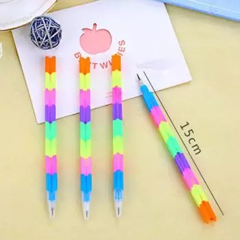 2 шт., ручка-карандаш, случайный Радужный многофункциональный блок-пуля, игрушечный кирпич 2 pcs