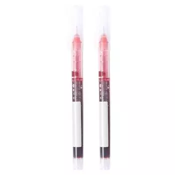 2 шт. ручка-роллер 0,5 мм с тонким наконечником, быстросохнущая шариковая ручка с жидкими чернилами для студентов, красная