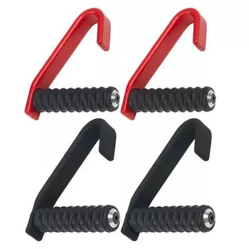 2 шт., ручка с крючком для фитнеса, нескользящая угловая ручка, эргономичная сверхмощная ручка для подтягивания штанги Red 2PCS