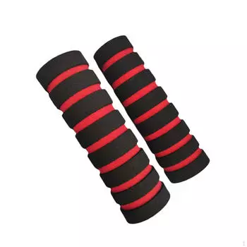 2 шт. Ручки для руля велосипеда портативные универсальные противоскользящие высокой плотности губка велосипед красный