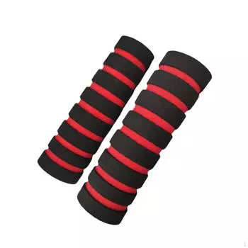 2 шт. Ручки для руля велосипеда Портативные универсальные нескользящие губки высокой плотности красный