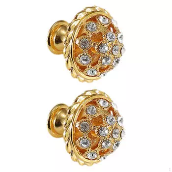 2 шт. Ручки для шкафов, ручки для комода, элегантная золотая фурнитура класса люкс для шкафов, ручки для ящиков single hole