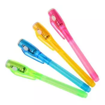 2 шт., ручки с невидимыми чернилами и УФ-светом, креативное письмо, забавный маркер для секретных сообщений, волшебная чернильная ручка, детские принадлежности зелёный