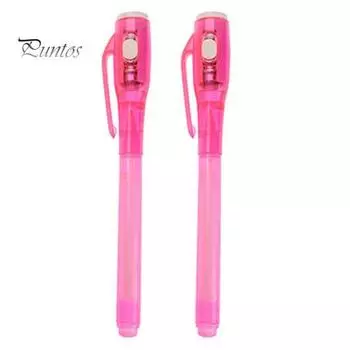 2 шт., ручки с невидимыми чернилами и УФ-светом, креативное письмо, забавный маркер для секретных сообщений, волшебная чернильная ручка, детские принадлежности зелёный