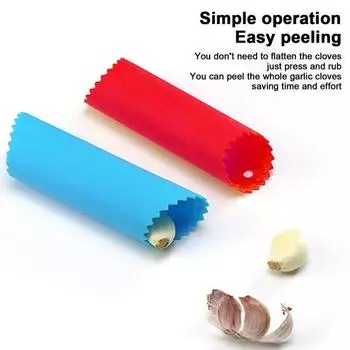 2 шт. ручной чеснокочистка силиконовый ролик для удаления кожицы подвесное отверстие дизайн без запаха легкий трудосберегающий кухонный аксессуар красный