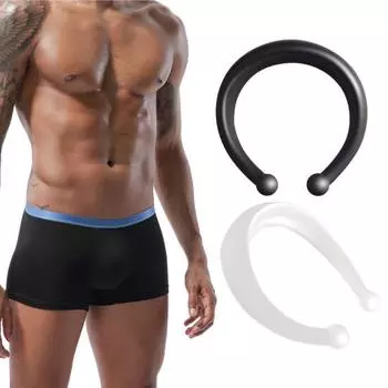 2 шт., рукав для тренировки пениса, открытый дизайн, задержка времени, утолщенный, практичный корректор пениса, стопорное кольцо, секс-игрушки, товары для дома Large