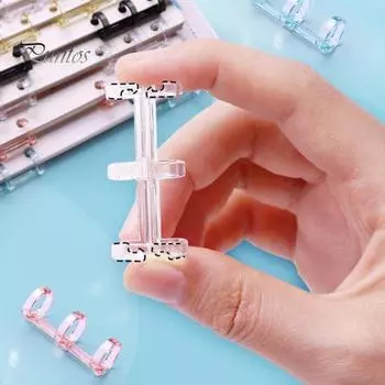 2 шт., с 3 отверстиями, переплетные кольца, пружинное спиральное кольцо, переплетное кольцо на 360 градусов, переворачивающаяся полоска, пряжка, зажим, школьные принадлежности, канцелярские принадлежности чёрный