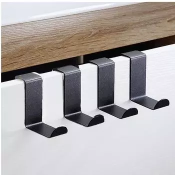 2 шт. S-образный крючок для двери шкафа, вешалка для одежды из нержавеющей стали, крючок для хранения ключей, бесплатный кухонный крючок для двери ванной комнаты, задний крючок