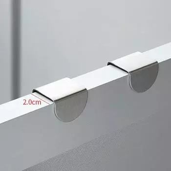 2 шт. S-образный крючок для двери шкафа из нержавеющей стали, крючок для хранения ключей, без перфорации серебряный