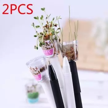 2 шт. Садовая ручка-гель для выращивания травы Корейская канцелярия Креативный подарок Школьные принадлежности 0,5 мм Pla