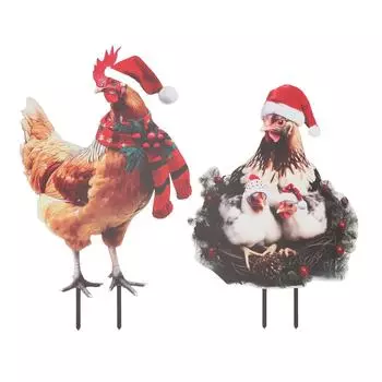 2 шт. садовый куриный колышек уличный металлический железный декор дворовое искусство декоративная фигурка орнамент
