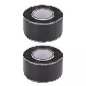 2 шт. Самоклеящаяся лента, не клейкая, 0,98 дюйма X 9,84 фута, водонепроницаемая, черная резиновая, герметичная уплотнительная лента