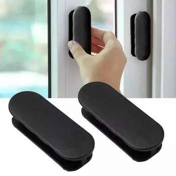 2 шт. самоклеящиеся ручки для раздвижных дверей пластиковые ручки для окон кухонные ручки для ящиков шкафов ручки для корпусной мебели чёрный