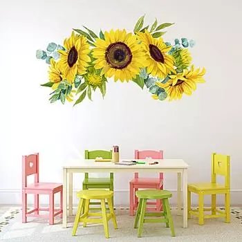 2 шт. самоклеящиеся водонепроницаемые наклейки на стену из ПВХ с весенней тематикой Подсолнух наклейка своими руками