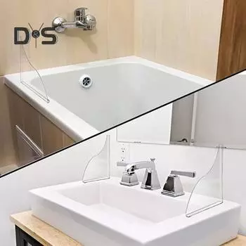 2 шт. самоклеящиеся защитные экраны для душа, легко устанавливаемые, прозрачные, акриловые, защитные экраны для душа, угловые защитные экраны для ванны 2pcs