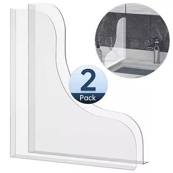 2 шт. самоклеящиеся защитные экраны для душа, легко устанавливаемые, прозрачные, акриловые, защитные экраны для душа, угловые защитные экраны для ванны 2pcs
