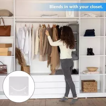 2 шт. Самоклеящийся кронштейн для карниза для штор, регулируемый держатель, зажим, крючки, без сверления One Size прозрачный