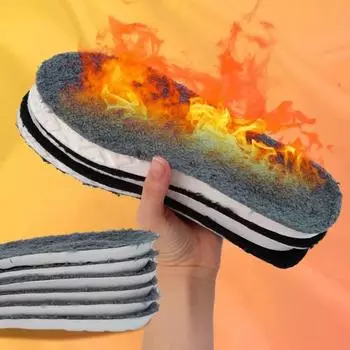 2 шт. самонагревающиеся термостельки для ног зимние теплые шерстяные термостельки с эффектом памяти для мужчин и женщин спортивная обувь самонагревающиеся подушечки для обуви 35-36 серый