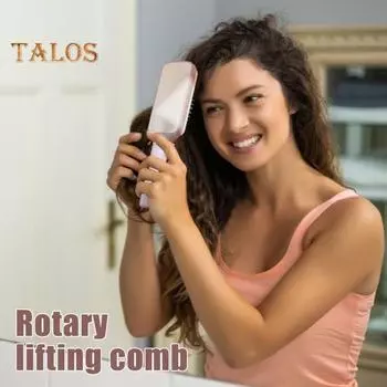 2 шт. Самоочищающаяся щетка для волос с вращающейся ручкой, выдвижная щетина, массажная расческа для кожи головы, антистатическая женская расческа для укладки длинных вьющихся волос, распутывающая расческа фиолетовый