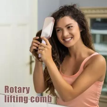 2 шт. Самоочищающаяся щетка для волос с вращающейся ручкой, выдвижной щетиной, массажная расческа для кожи головы, антистатическая разноцветный