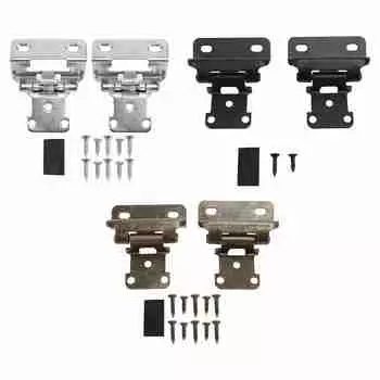 2 шт. Самозакрывающаяся петля для шкафа 1/2 дюйма, усиленная безопасность, стальная полуобертка, накладная петля для шкафа Ni Color