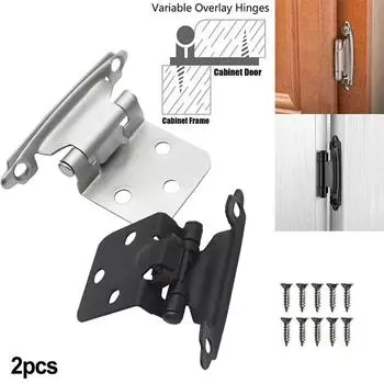 2 шт. Самозакрывающиеся петли, накладные, для скрытого монтажа, для шкафа, кухонные дверные петли, пружинные амортизаторы, мебельная фурнитура серебряный