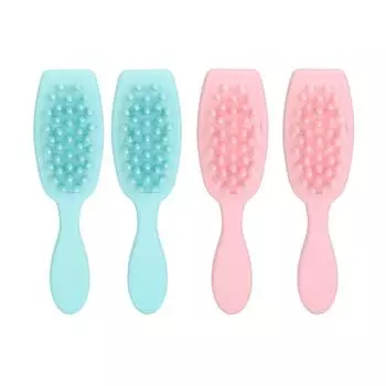 2 шт., щетка для шампуня с длинной ручкой, скребок для волос, снятие усталости, компактный массажер для кожи головы, шампунь Brus Blue