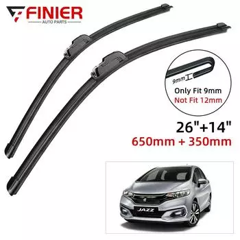 2 шт. щетки стеклоочистителя для Honda Fit Jazz MK2 MK3 2008-2021 26 14 подходят для переднего лобового стекла, щетки для окон, резак, аксессуары 2018 2019 2020 2021